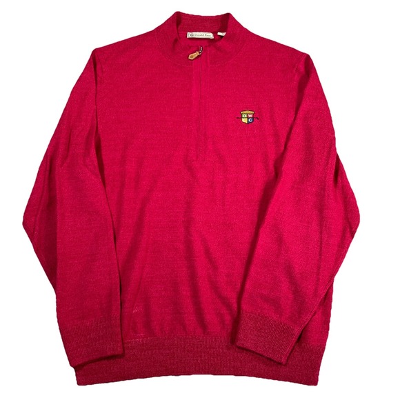 Donald Ross SZ M Italian Merino Wool 1/2 Zip Sweater OLD WARSON COUNTRY CLUB
